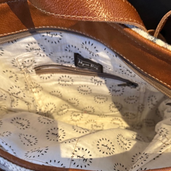 Myra Bag with Cream and Brown Pattern